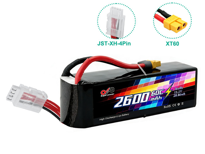 Bateria do AolsteCell 11.1V 2600mah 60C XT60 JST-XH 4P